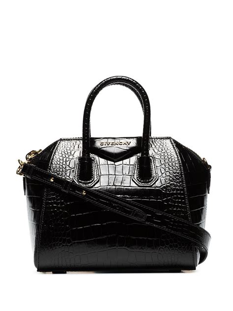 givenchy antigona small black bag|givenchy mini antigona bag croc.